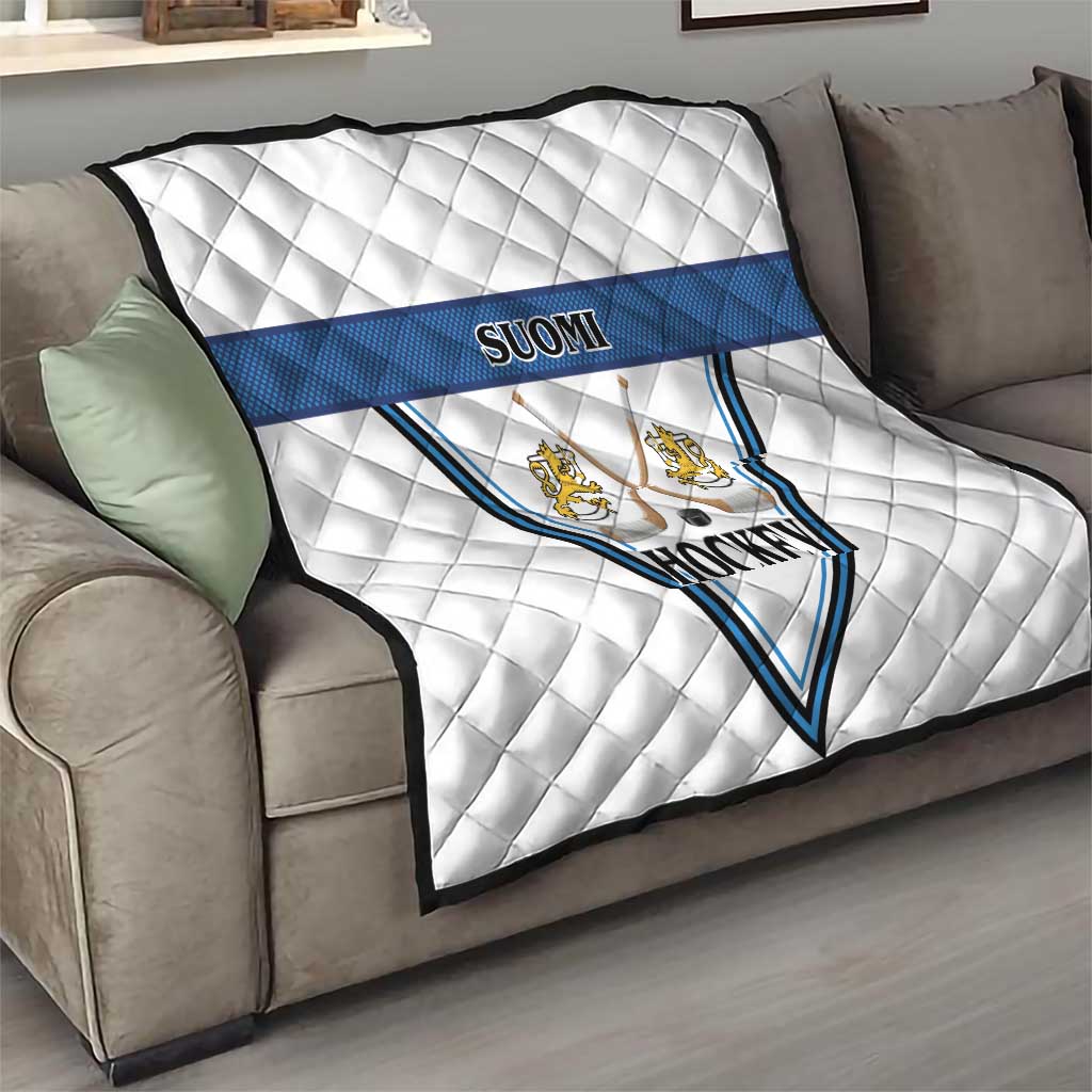 Finland Hockey Quilt Suomi Lion Ice Pride 2026 White Version