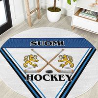 Finland Hockey Round Carpet Suomi Lion Ice Pride 2026 White Version