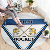 Finland Hockey Round Carpet Suomi Lion Ice Pride 2026 White Version