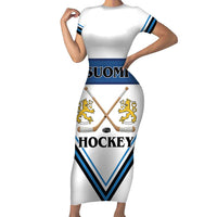 Finland Hockey Custom Short Sleeve Bodycon Dress Suomi Lion Ice Pride 2026 White Version
