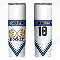 Finland Hockey Custom Skinny Tumbler Suomi Lion Ice Pride 2026 White Version