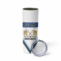 Finland Hockey Custom Skinny Tumbler Suomi Lion Ice Pride 2026 White Version