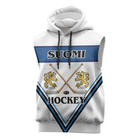 Finland Hockey Custom Sleeveless Hoodie Suomi Lion Ice Pride 2026 White Version
