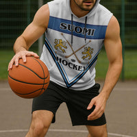 Finland Hockey Custom Sleeveless Hoodie Suomi Lion Ice Pride 2026 White Version