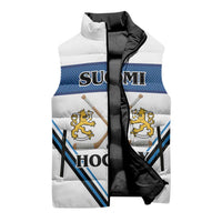 Finland Hockey Custom Sleeveless Puffer Jacket Suomi Lion Ice Pride 2026 White Version