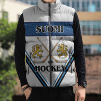 Finland Hockey Custom Sleeveless Puffer Jacket Suomi Lion Ice Pride 2026 White Version