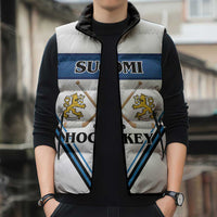 Finland Hockey Custom Sleeveless Puffer Jacket Suomi Lion Ice Pride 2026 White Version