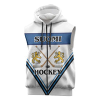 Finland Hockey Custom Sleeveless Zip Hoodie Suomi Lion Ice Pride 2026 White Version