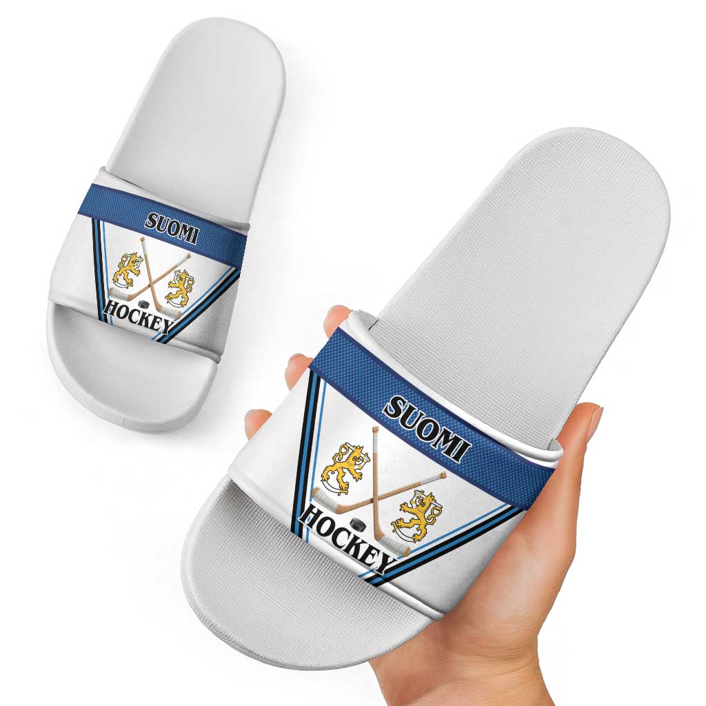 Finland Hockey Slide Sandals Suomi Lion Ice Pride 2026 White Version
