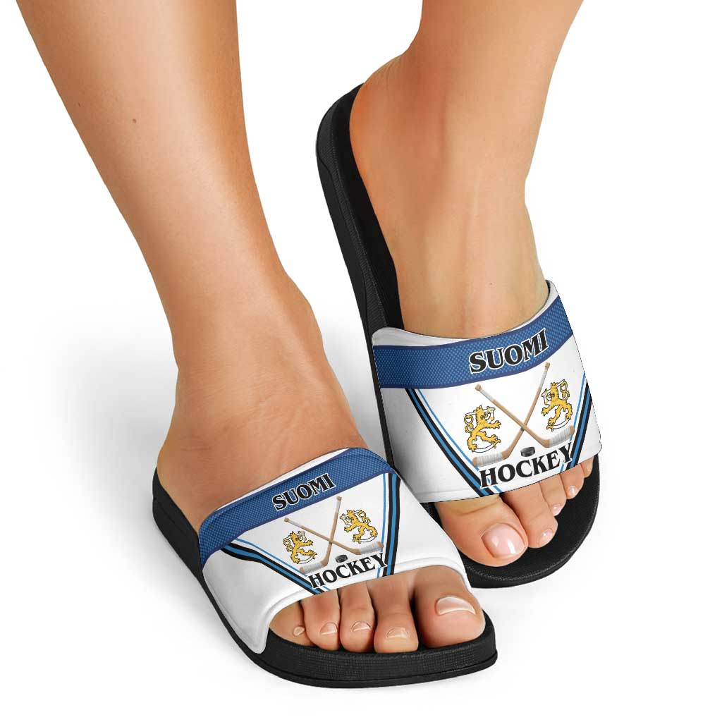 Finland Hockey Slide Sandals Suomi Lion Ice Pride 2026 White Version