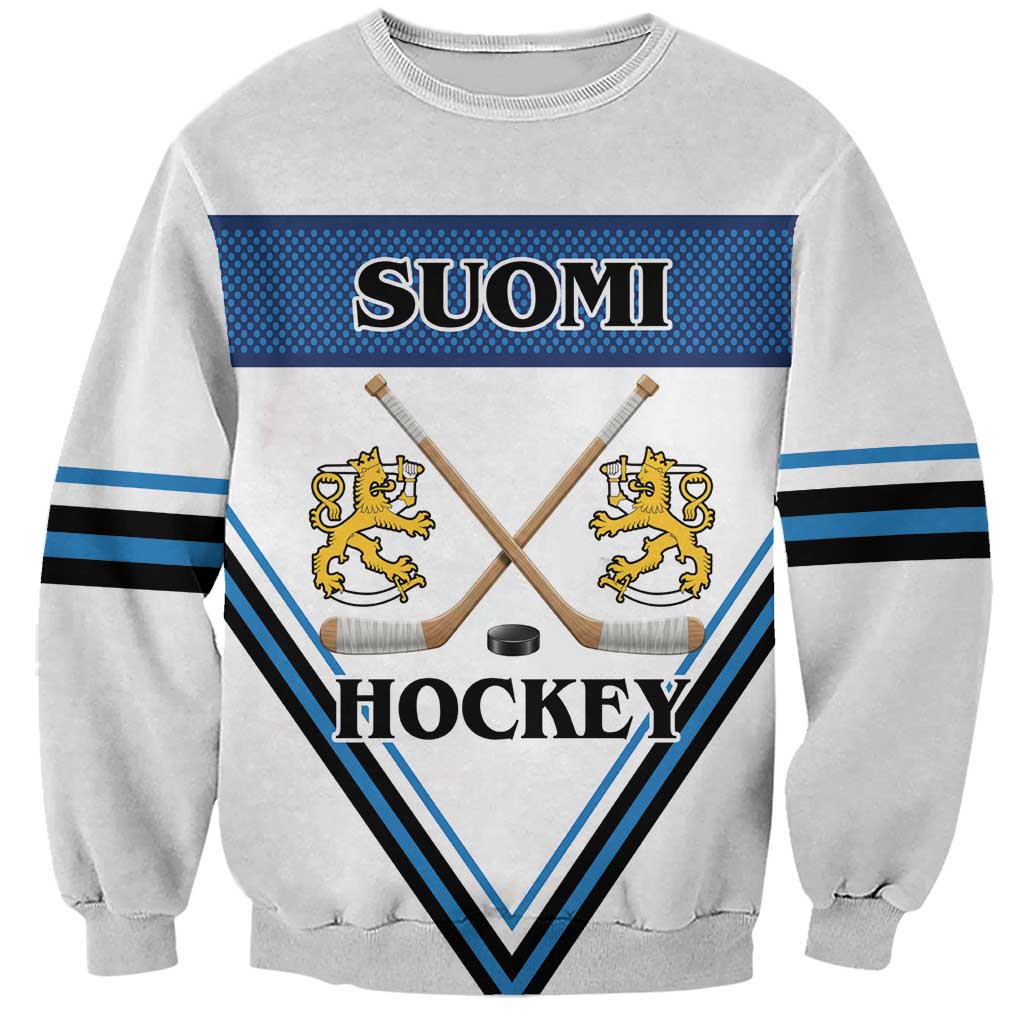 Finland Hockey Custom Sweatshirt Suomi Lion Ice Pride 2026 White Version