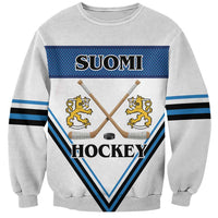 Finland Hockey Custom Sweatshirt Suomi Lion Ice Pride 2026 White Version