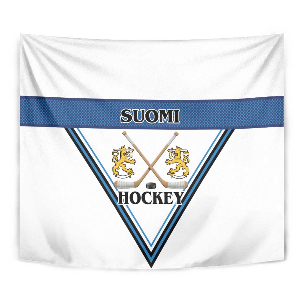 Finland Hockey Tapestry Suomi Lion Ice Pride 2026 White Version