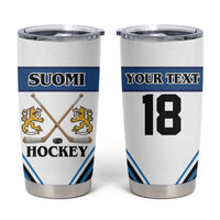 Finland Hockey Custom Tumbler Cup Suomi Lion Ice Pride 2026 White Version
