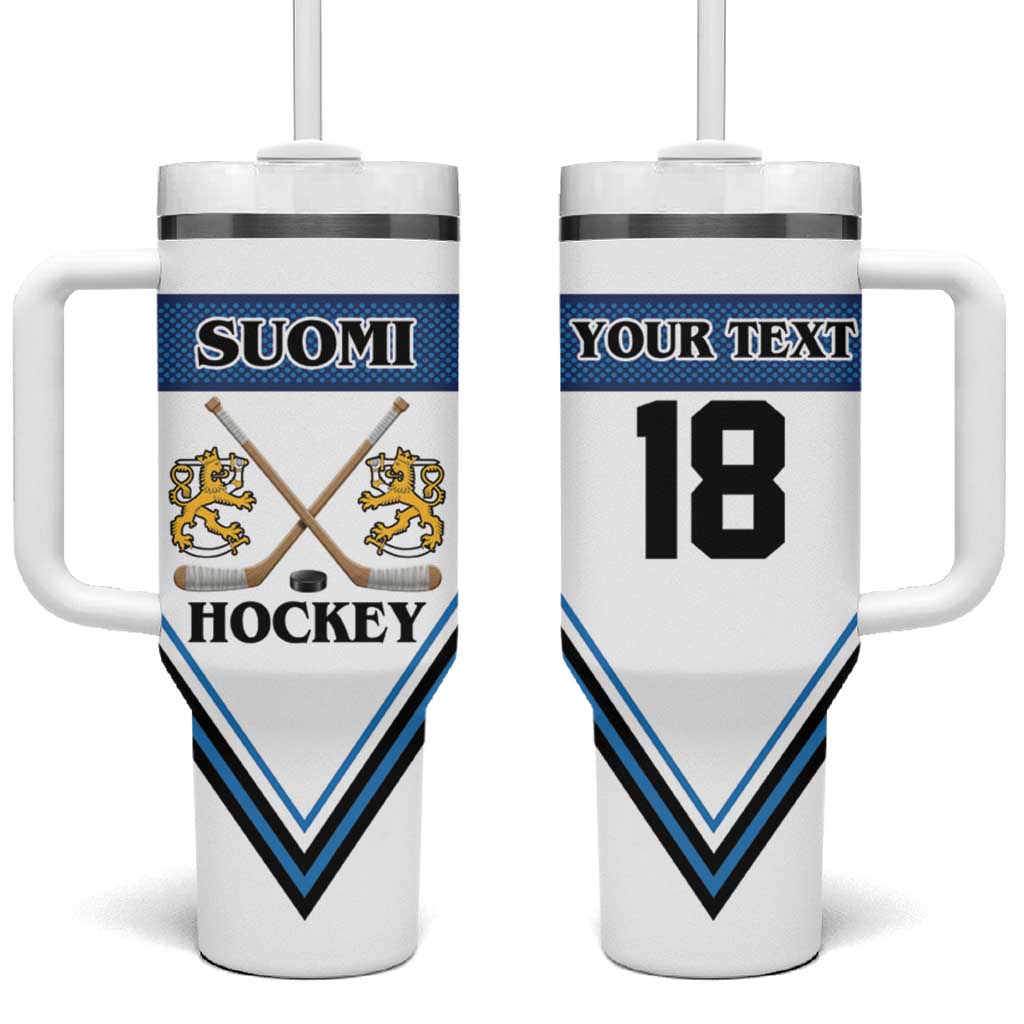 Finland Hockey Custom Tumbler With Handle Suomi Lion Ice Pride 2026 White Version