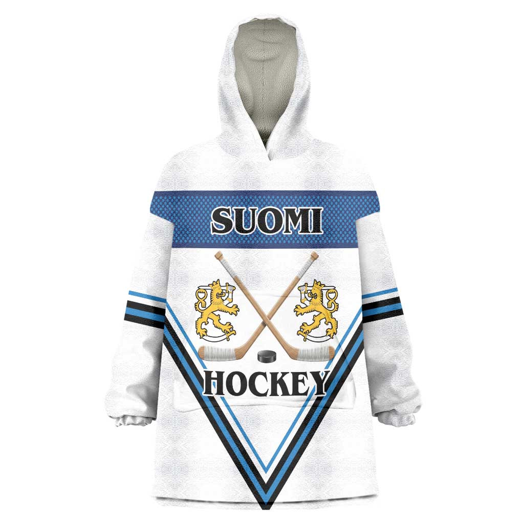 Finland Hockey Custom Wearable Blanket Hoodie Suomi Lion Ice Pride 2026 White Version