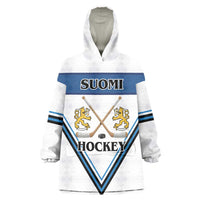 Finland Hockey Custom Wearable Blanket Hoodie Suomi Lion Ice Pride 2026 White Version