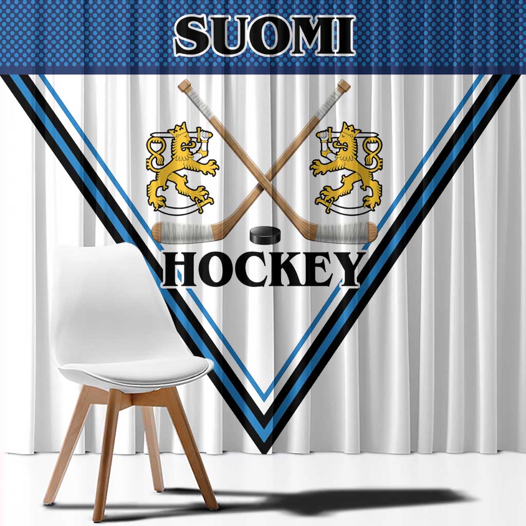 Finland Hockey Window Curtain Suomi Lion Ice Pride 2026 White Version