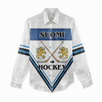 Finland Hockey Custom Women Casual Shirt Suomi Lion Ice Pride 2026 White Version