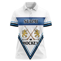 Finland Hockey Custom Women Polo Shirt Suomi Lion Ice Pride 2026 White Version