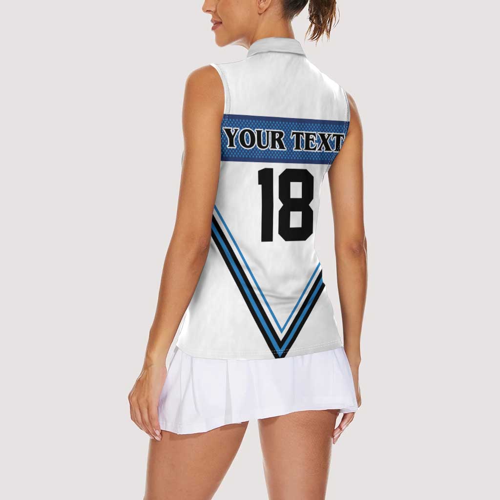 Finland Hockey Custom Women Sleeveless Polo Shirt Suomi Lion Ice Pride 2026 White Version