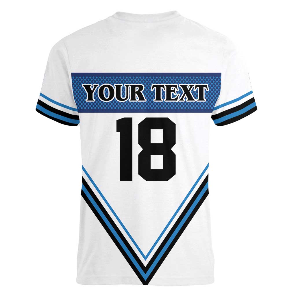 Finland Hockey Custom Women V-Neck T-Shirt Suomi Lion Ice Pride 2026 White Version