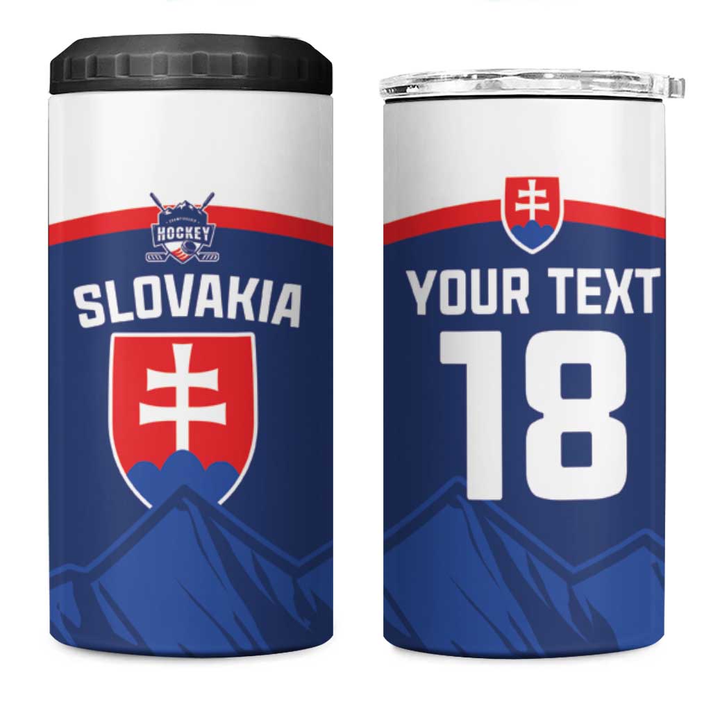 Slovakia Hockey Custom 4 in 1 Can Cooler Tumbler Tatra Mountain Pride 2026
