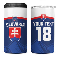 Slovakia Hockey Custom 4 in 1 Can Cooler Tumbler Tatra Mountain Pride 2026