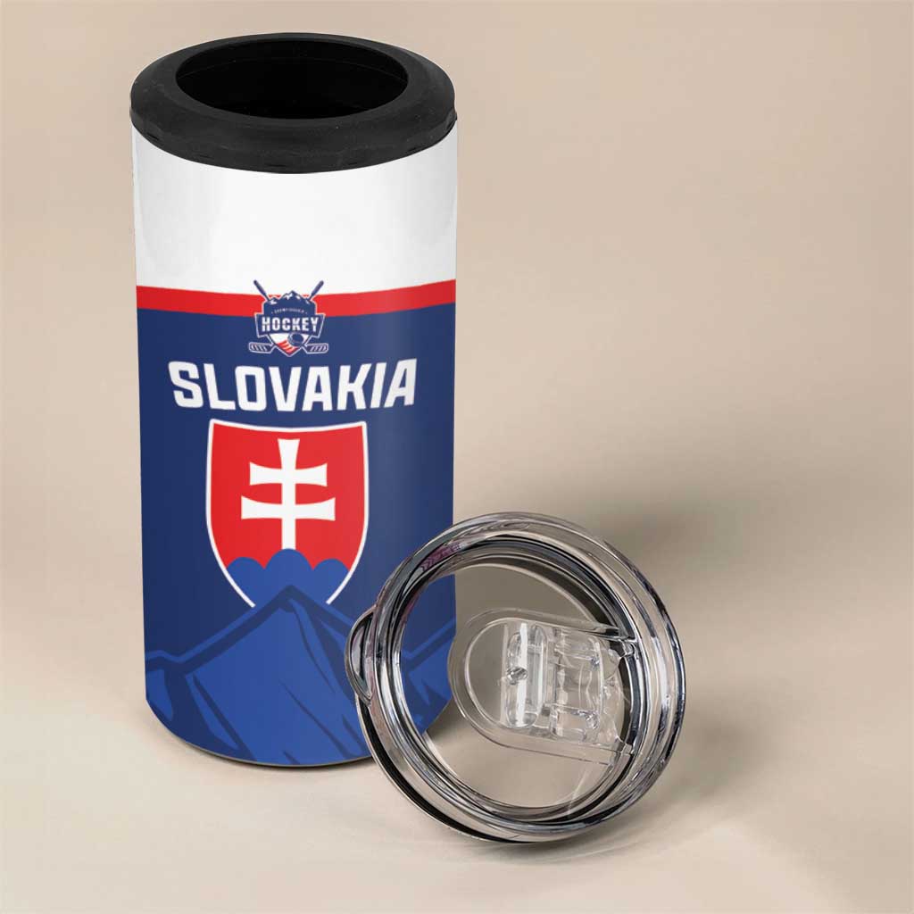 Slovakia Hockey Custom 4 in 1 Can Cooler Tumbler Tatra Mountain Pride 2026