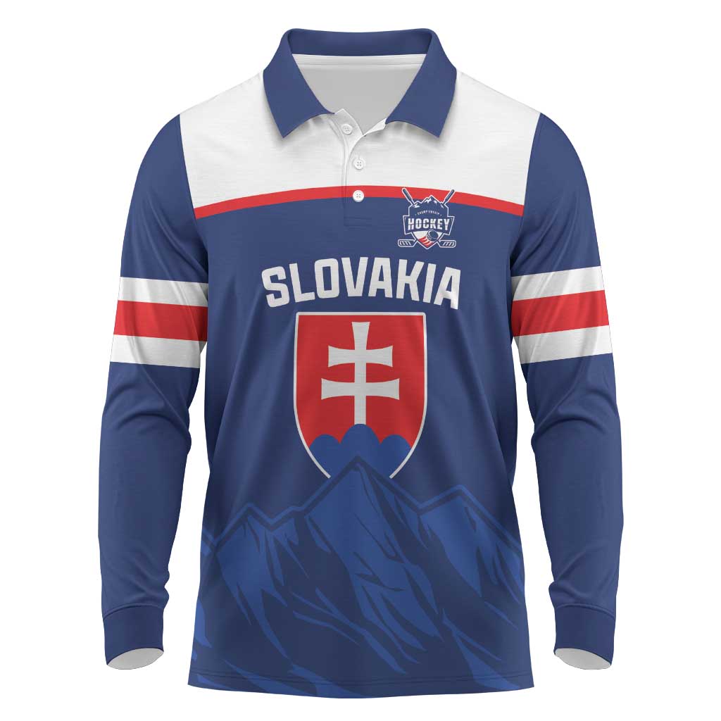 Slovakia Hockey Custom Long Sleeve Polo Shirt Tatra Mountain Pride 2026