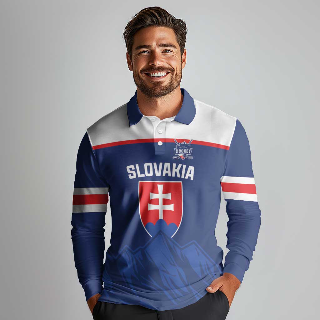 Slovakia Hockey Custom Long Sleeve Polo Shirt Tatra Mountain Pride 2026