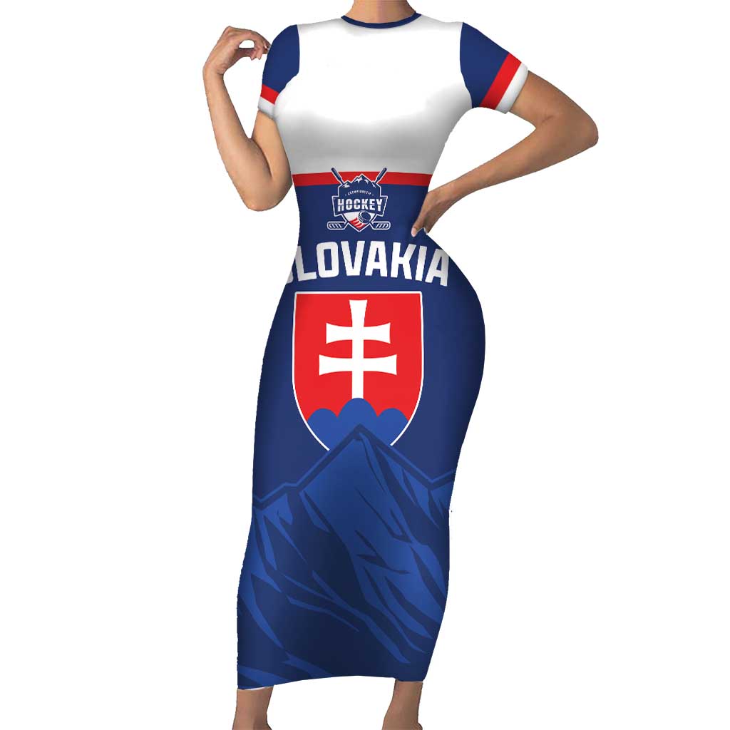 Slovakia Hockey Custom Short Sleeve Bodycon Dress Tatra Mountain Pride 2026