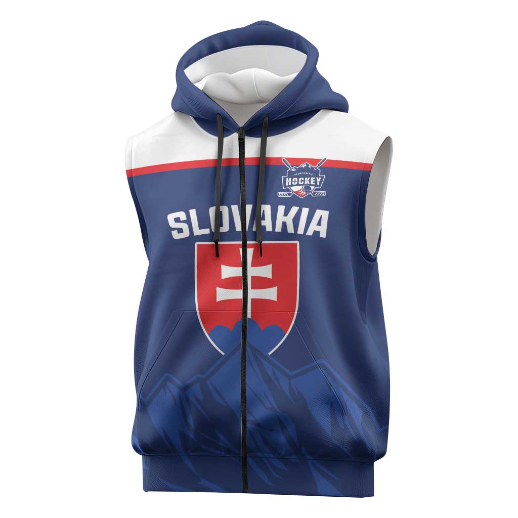 Slovakia Hockey Custom Sleeveless Zip Hoodie Tatra Mountain Pride 2026