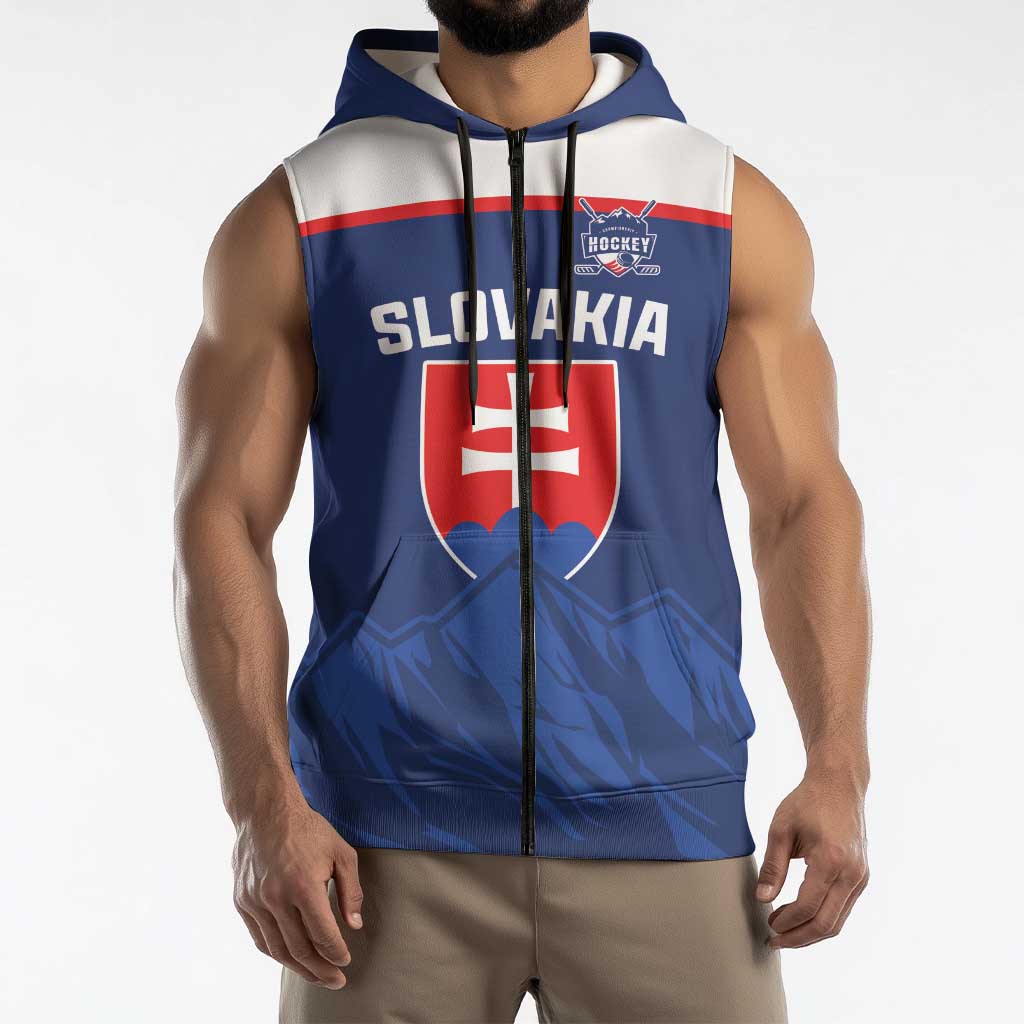 Slovakia Hockey Custom Sleeveless Zip Hoodie Tatra Mountain Pride 2026
