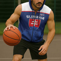 Slovakia Hockey Custom Sleeveless Zip Hoodie Tatra Mountain Pride 2026