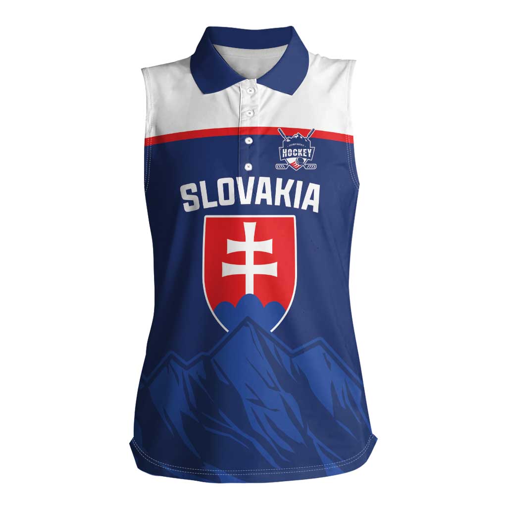 Slovakia Hockey Custom Women Sleeveless Polo Shirt Tatra Mountain Pride 2026
