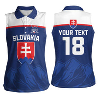 Slovakia Hockey Custom Women Sleeveless Polo Shirt Tatra Mountain Pride 2026