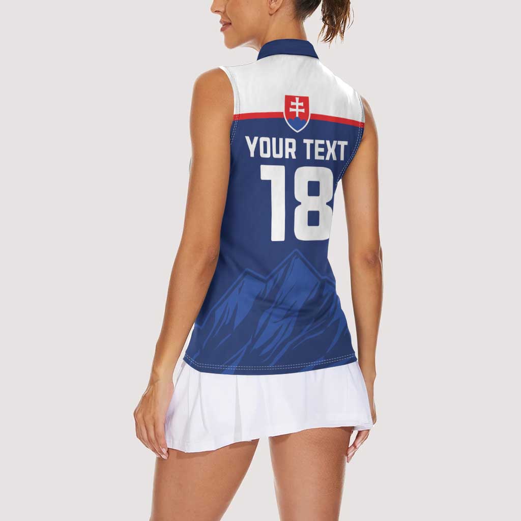 Slovakia Hockey Custom Women Sleeveless Polo Shirt Tatra Mountain Pride 2026