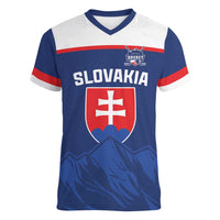 Slovakia Hockey Custom Women V-Neck T-Shirt Tatra Mountain Pride 2026