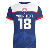 Slovakia Hockey Custom Women V-Neck T-Shirt Tatra Mountain Pride 2026