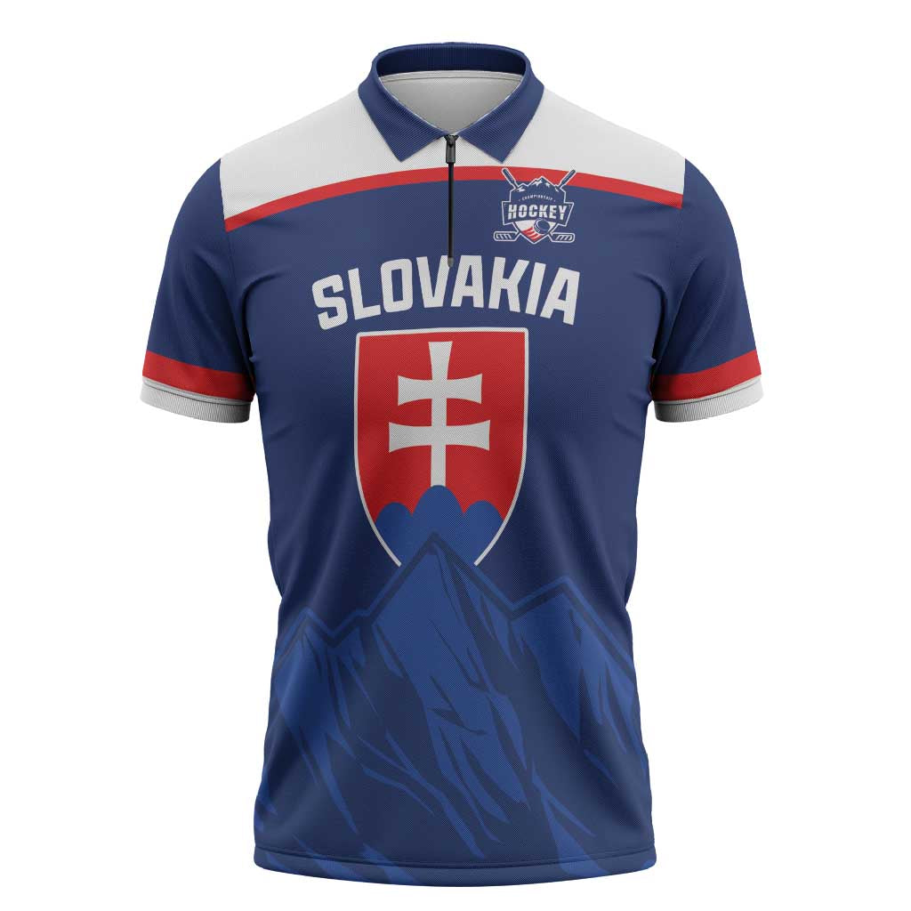 Slovakia Hockey Custom Zipper Polo Shirt Tatra Mountain Pride 2026