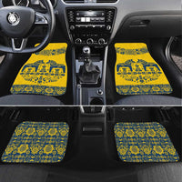 Sweden Daleclarian Horse Car Mats Floral Folk Pattern Yellow Version