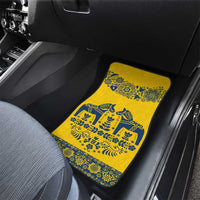 Sweden Daleclarian Horse Car Mats Floral Folk Pattern Yellow Version