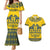 Sweden Daleclarian Horse Couples Matching Mermaid Dress and Hawaiian Shirt Floral Folk Pattern Yellow Version