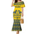 Sweden Daleclarian Horse Family Matching Mermaid Dress and Hawaiian Shirt Floral Folk Pattern Yellow Version