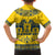 Sweden Daleclarian Horse Family Matching Off The Shoulder Long Sleeve Dress and Hawaiian Shirt Floral Folk Pattern Yellow Version