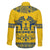 Sweden Daleclarian Horse Family Matching Off The Shoulder Long Sleeve Dress and Hawaiian Shirt Floral Folk Pattern Yellow Version
