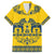 Sweden Daleclarian Horse Family Matching Puletasi and Hawaiian Shirt Floral Folk Pattern Yellow Version