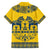 Sweden Daleclarian Horse Family Matching Puletasi and Hawaiian Shirt Floral Folk Pattern Yellow Version