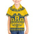 Sweden Daleclarian Horse Family Matching Puletasi and Hawaiian Shirt Floral Folk Pattern Yellow Version